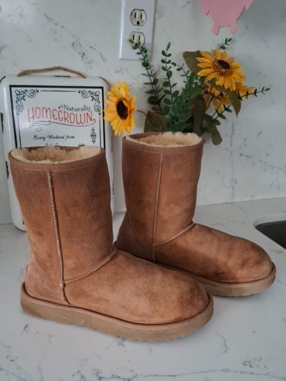 Ugg Women’s Chestnut Suede Shearling Lined Winter Boots - Picture 2 of 8